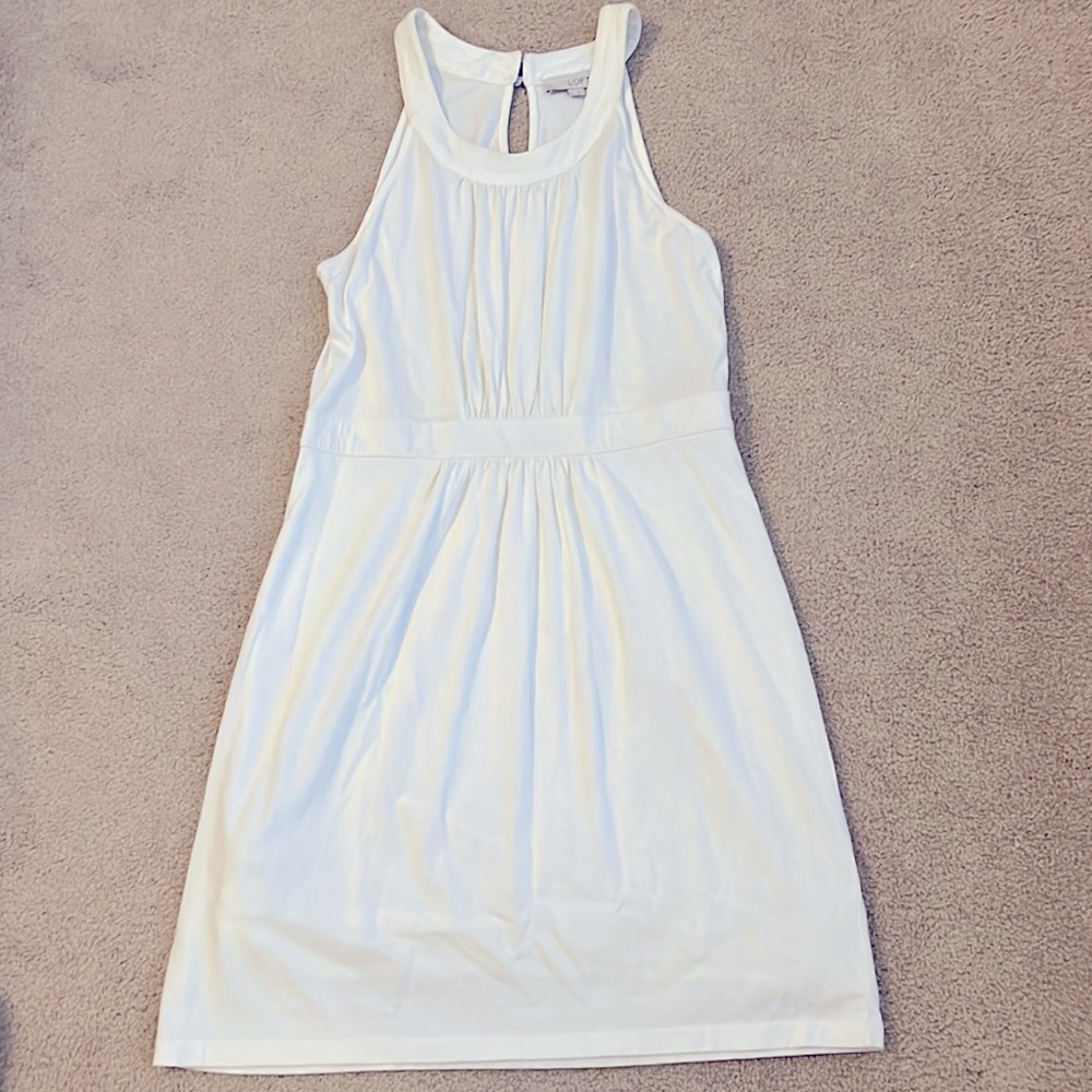 LOFT White Halter cotton sundress - small